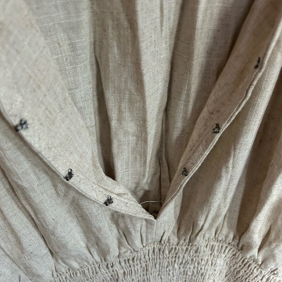 NWT Dex Tan Linen Blend Dolman Sleeve V Neck Midi Dress Size 1X - Picture 3 of 7